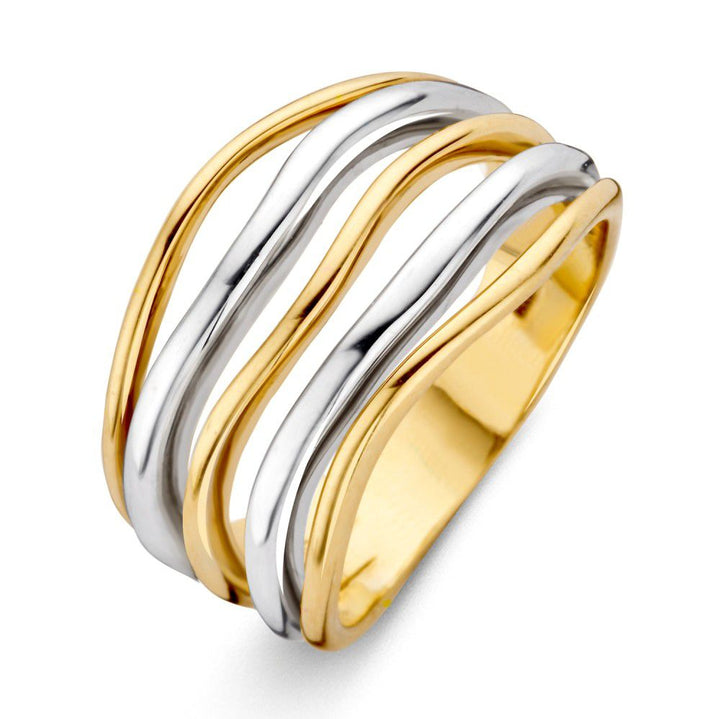 14 Karaat Gouden Ring voor Dames – Geel/Wit Goud – Van der Kooij – Gratis Verzending