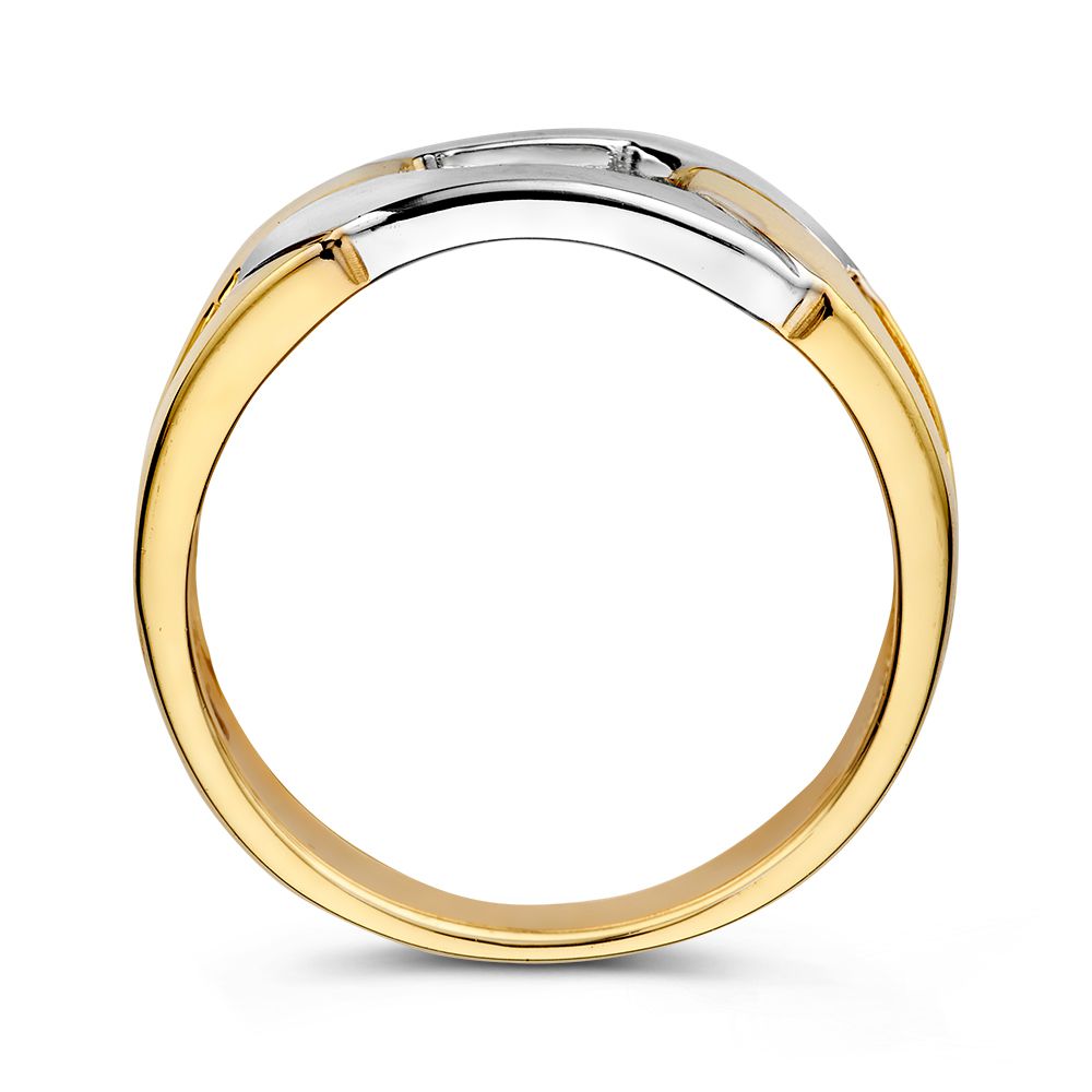 Anillo de mujer bicolor de 14 quilates - Conexión en oro amarillo y oro blanco