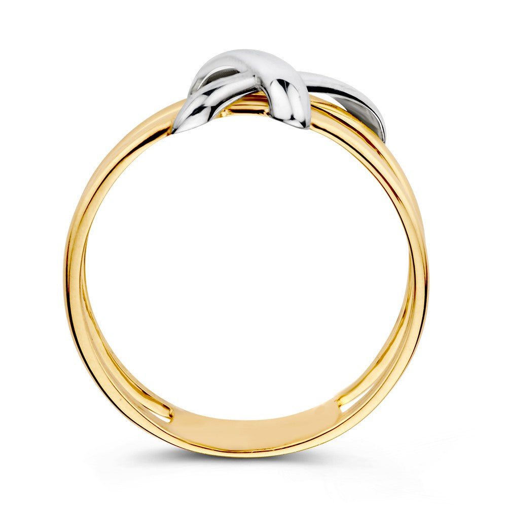 Anillo de mujer bicolor de 14 quilates – lujo y elegancia en oro amarillo y oro blanco