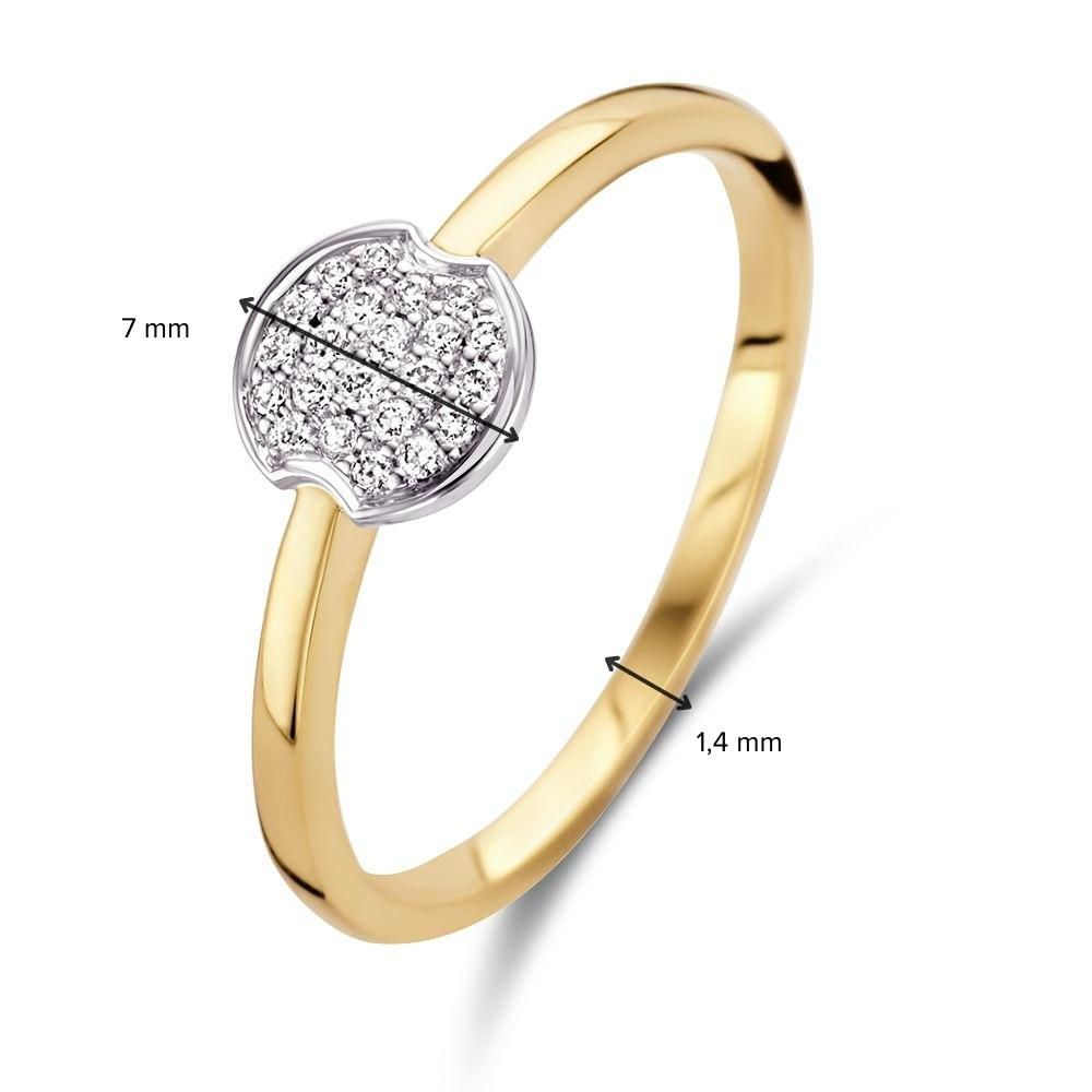 Anillo de 14 quilates de oro con diamantes pavé de oro blanco