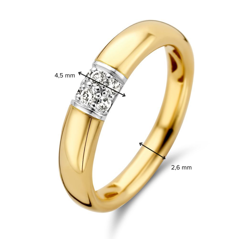 Anillo bicolor brillante 0.16 crt.
