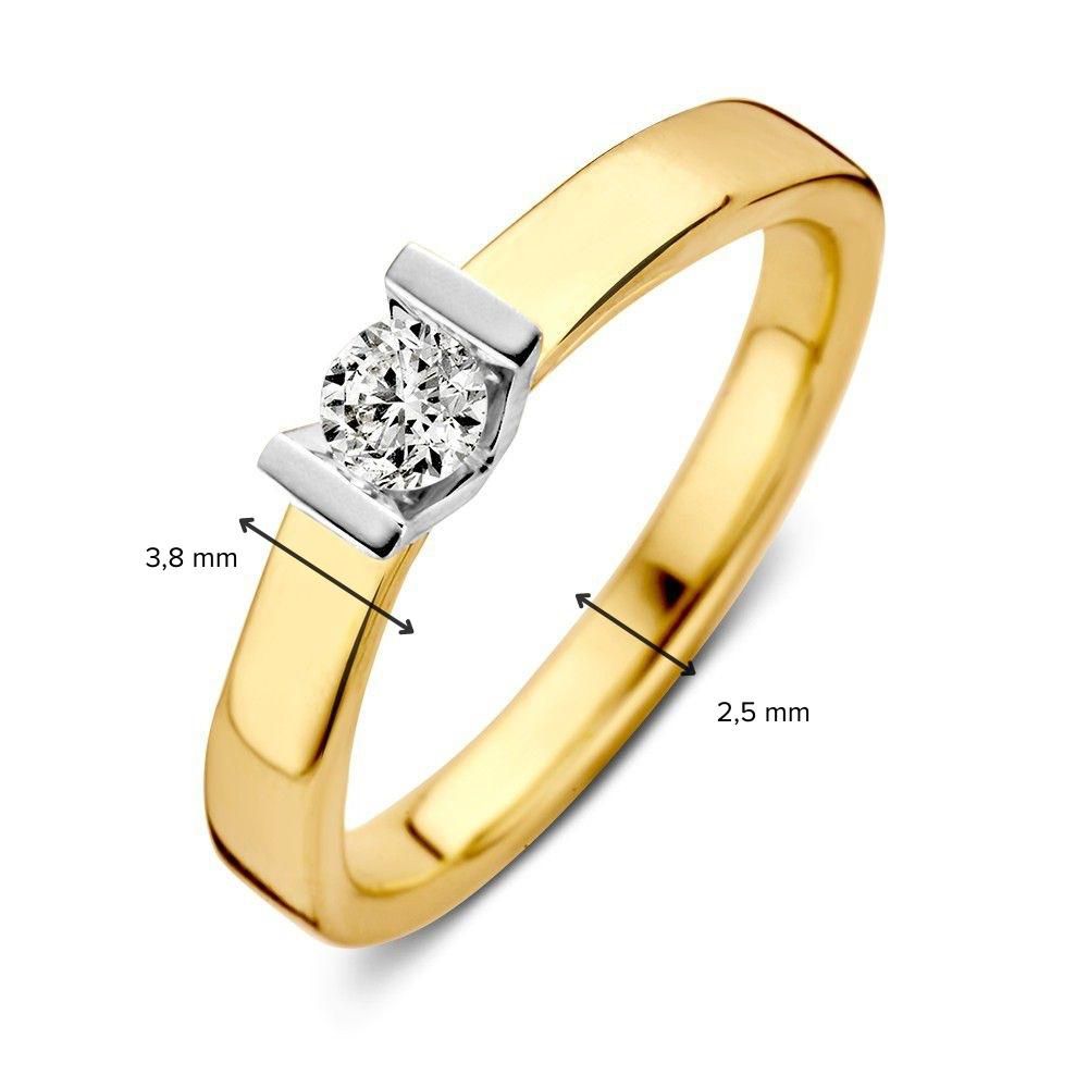 Anillo Bicolor de Oro con Diamante – 0.20 Carat