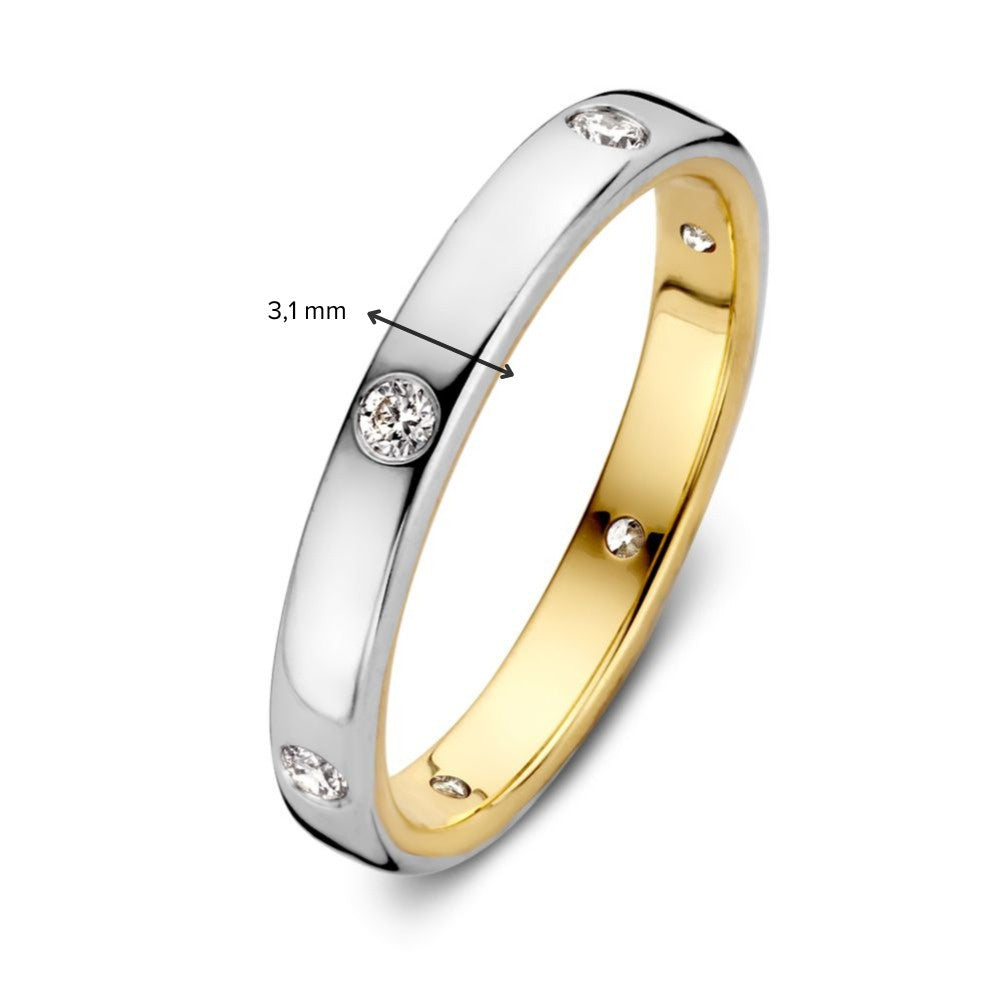 Anillo Bicolor de Oro con Diamantes – 0.20 Carat