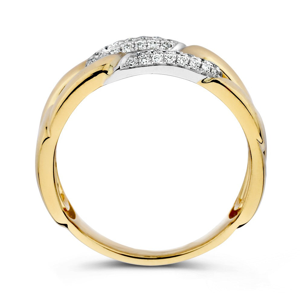Anillo Bicolor de Oro con Diamante – 0.20 Carat