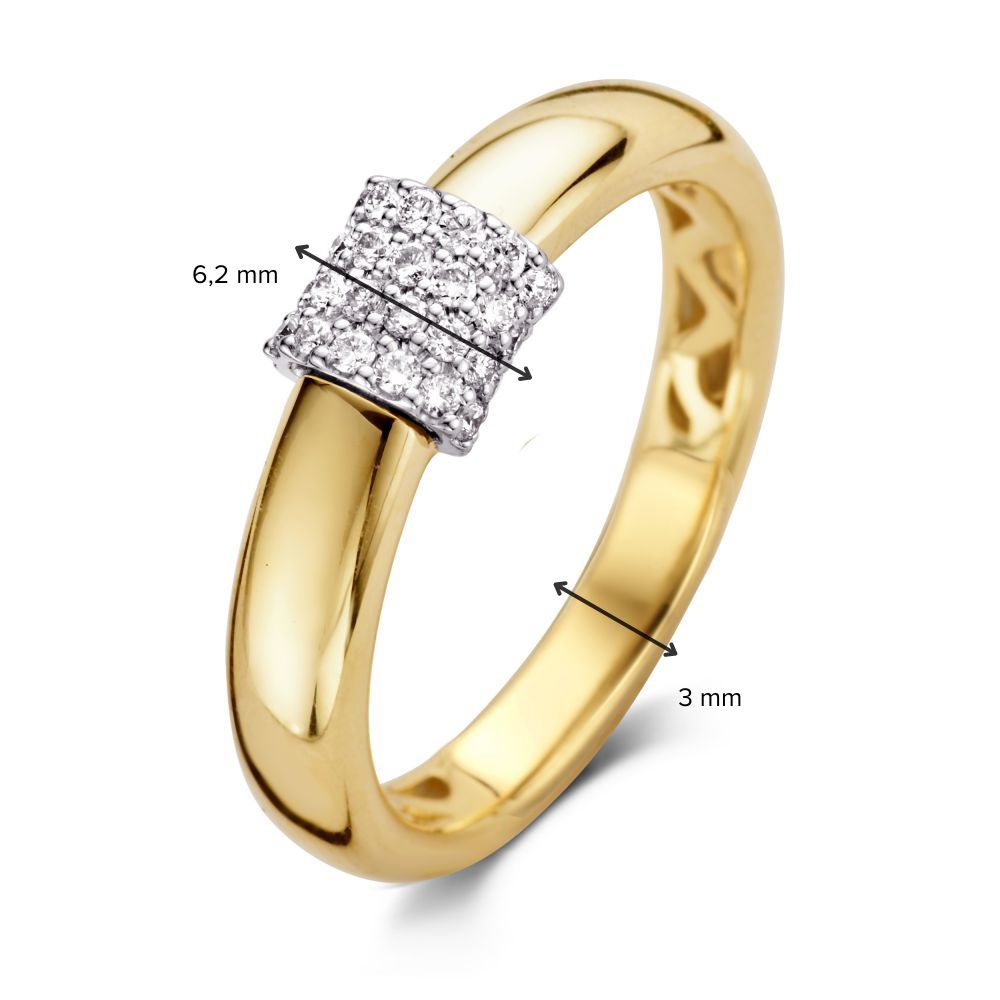 Anillo de mujer bicolor con diamante – 0.21 crt