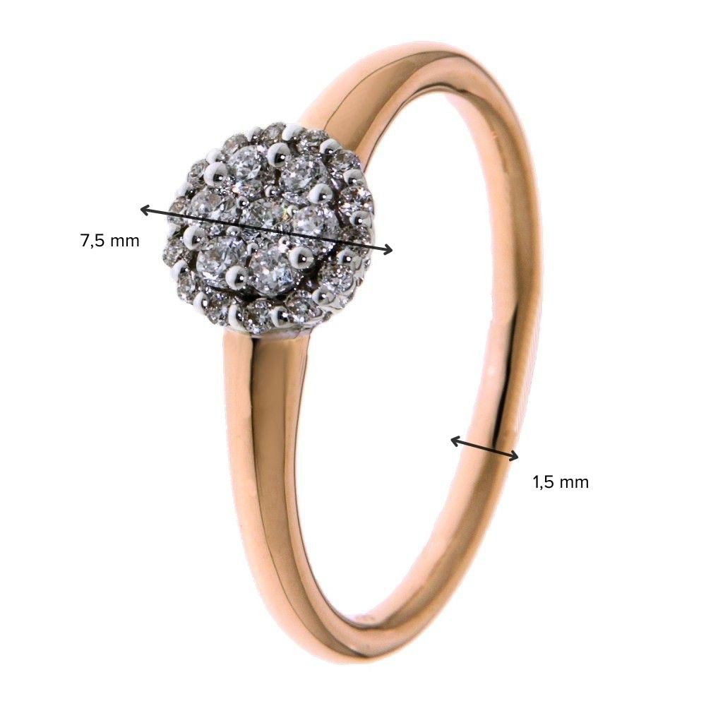Anillo bicolor de oro blanco y oro rosa con 0,25 quilates de diamante