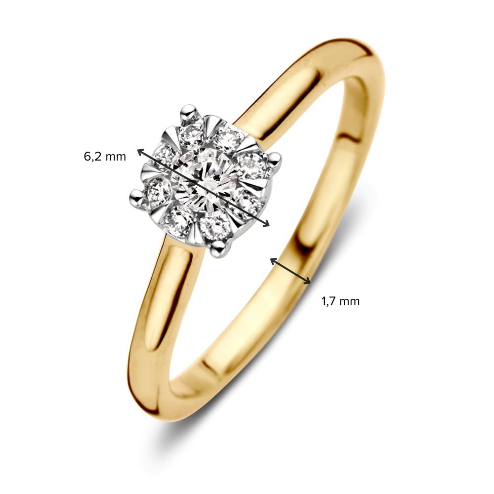 Anillo de entorno bicolor de oro amarillo con diamante – 0.25 quilates
