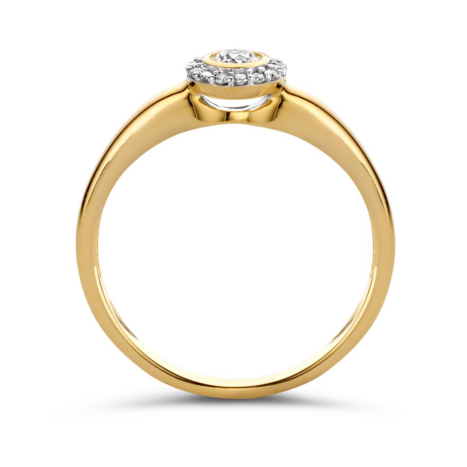 Elegante Anillo de Entourage de Oro Amarillo con Diamantes – 0.26 Carat