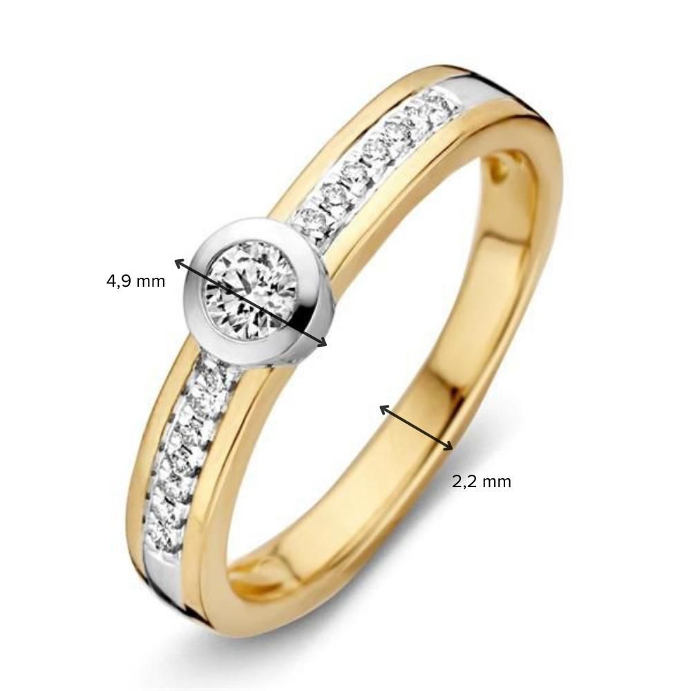 Anillo Elegante Bicolor de Diamantes – 0.26 Carat
