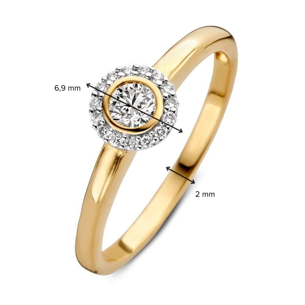 Elegante Anillo de Entourage de Oro Amarillo con Diamantes – 0.26 Carat