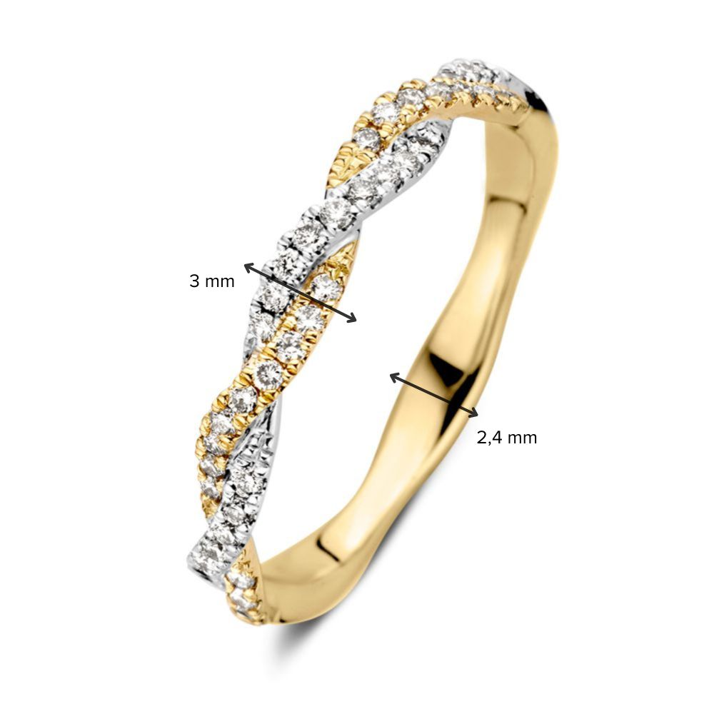Anillo de diamantes bicolor trenzado refinado – 0.26 Carat