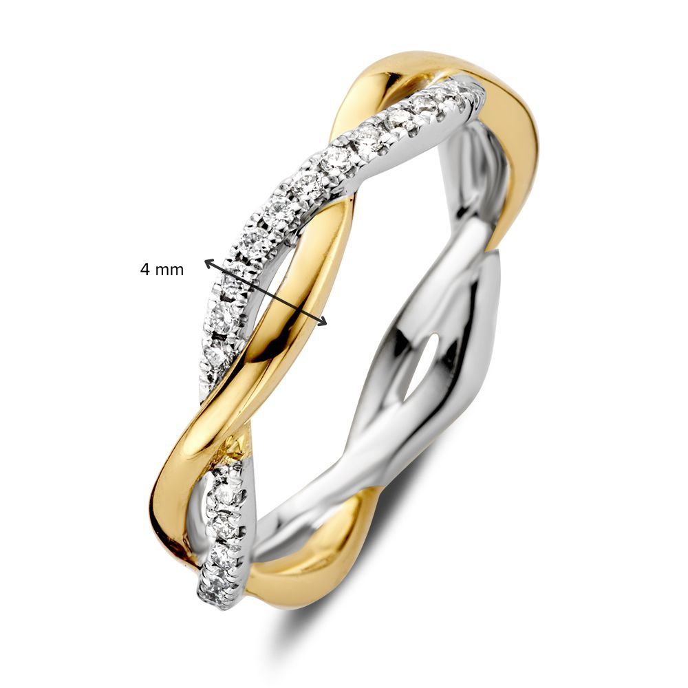 Anillo Bicolor de Oro con Diseño en Twist y Diamantes – 0.27 Carat