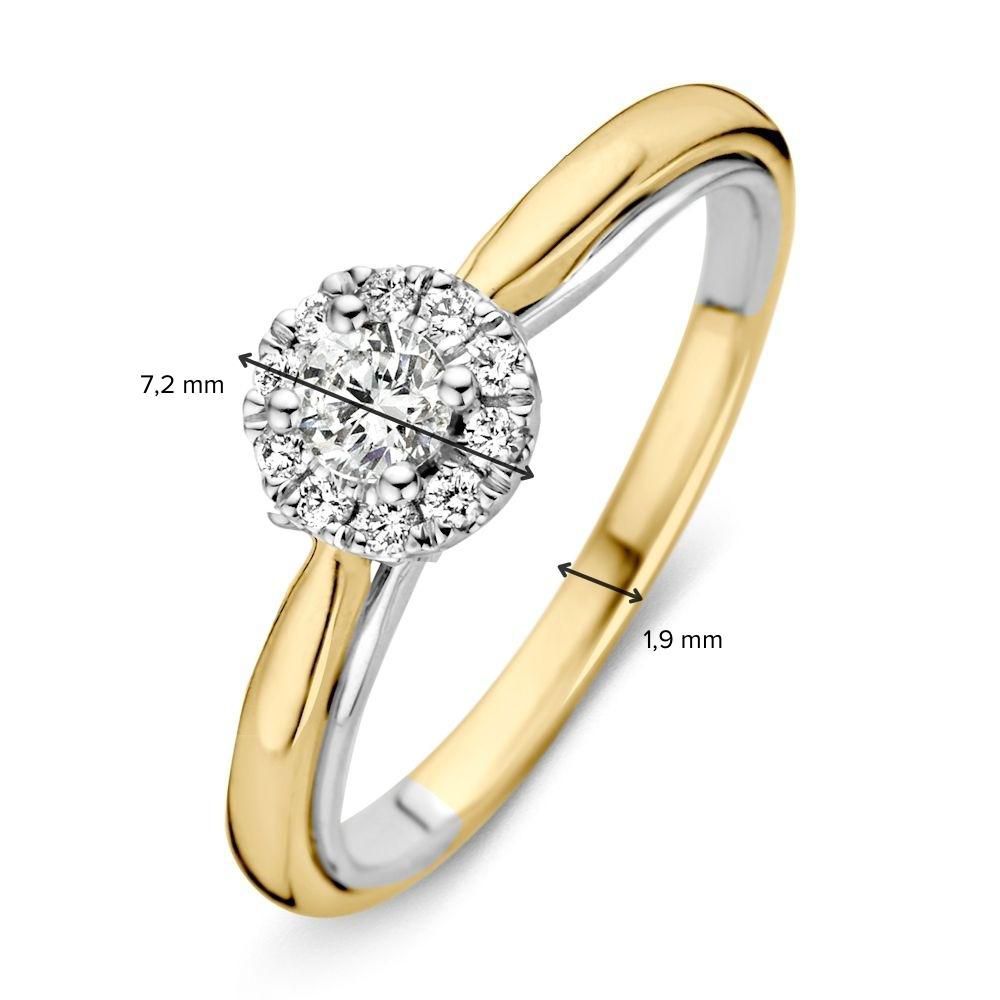 Anillo Bicolor de Diamante con Brillante Destello 0.33 crt.