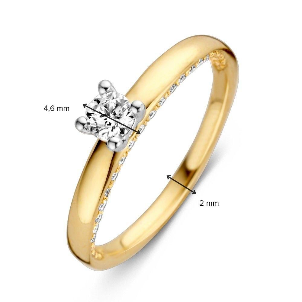 Anillo bicolor brillante 0.44 crt.