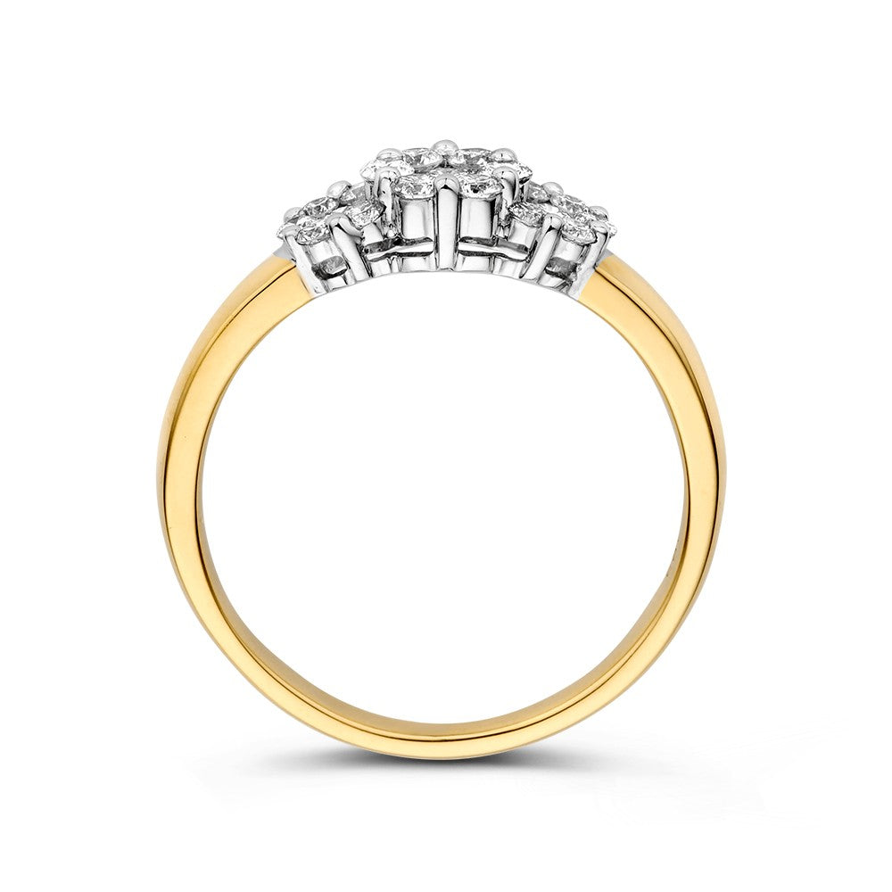 Anillo bicolor brillante 0.52 crt.