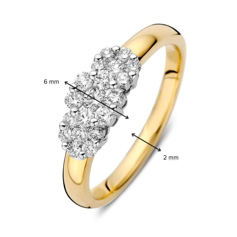 Anillo bicolor brillante 0.52 crt.