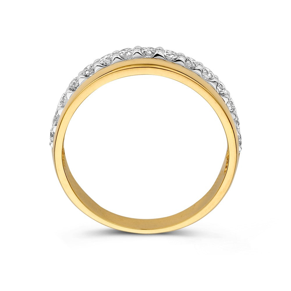 Anillo bicolor brillante 0.58 crt.