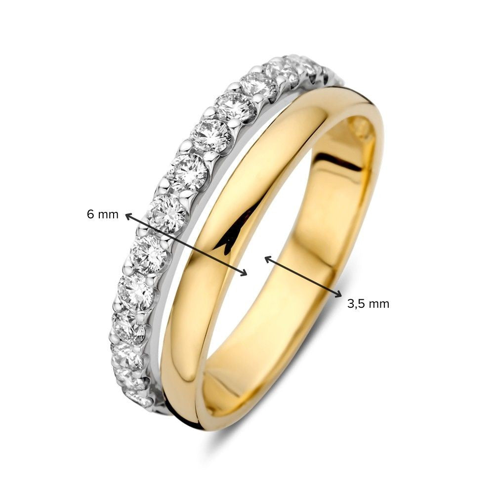 Anillo bicolor brillante 0.58 crt.