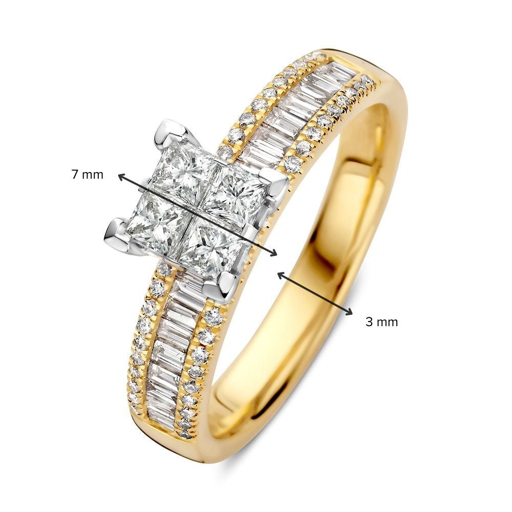 Anillo bicolor brillante 0.94 crt.