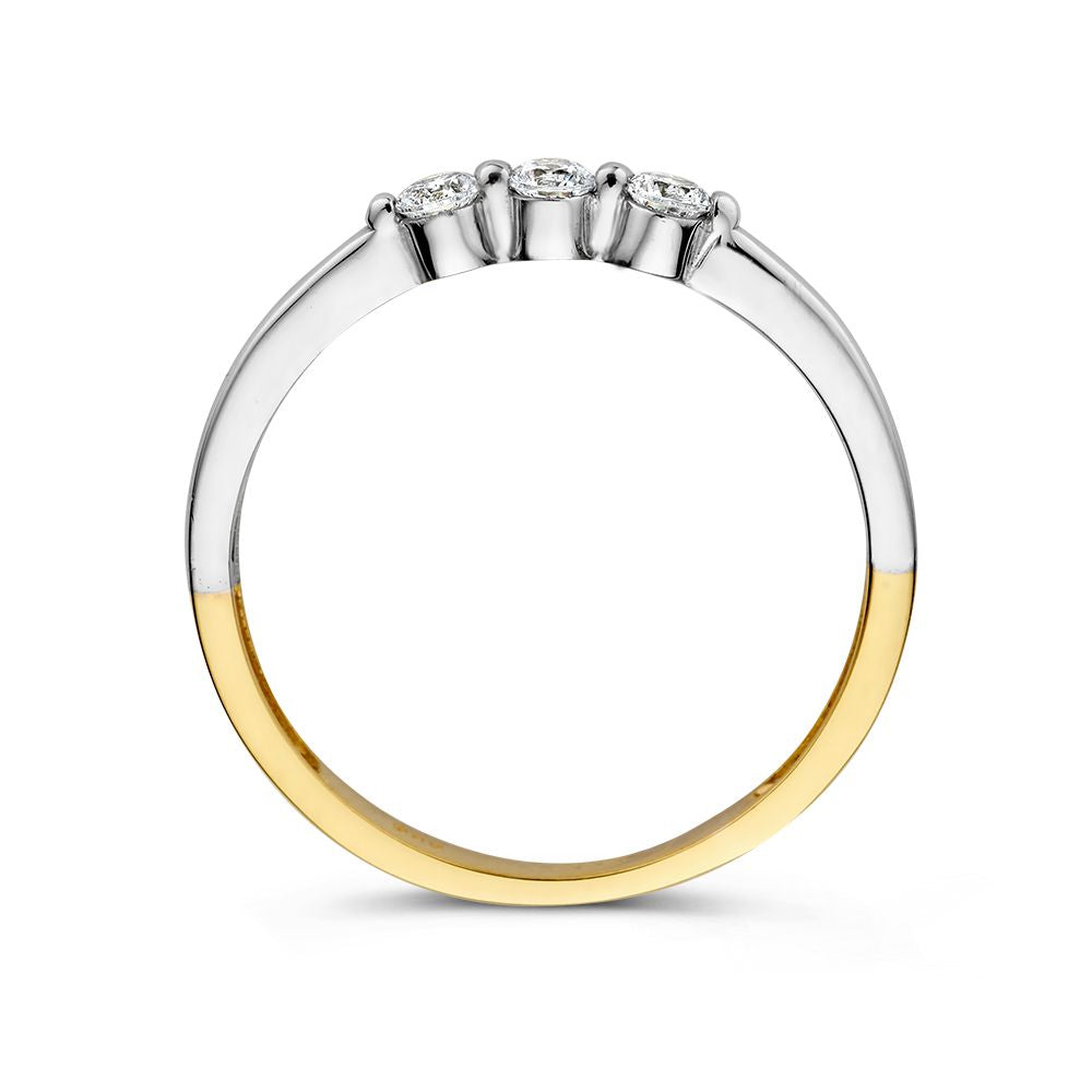 Anillo bicolor de circonita