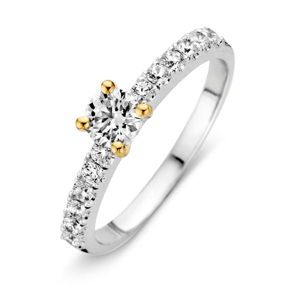 Ring bicolor zirkonia