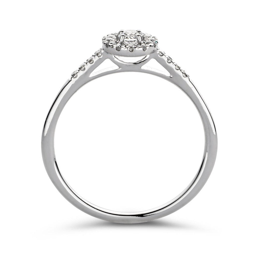 Anillo Emma royal 0,20 crt. oro blanco