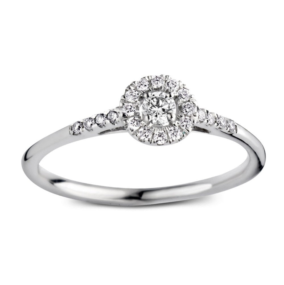 Anillo Emma royal 0,20 crt. oro blanco