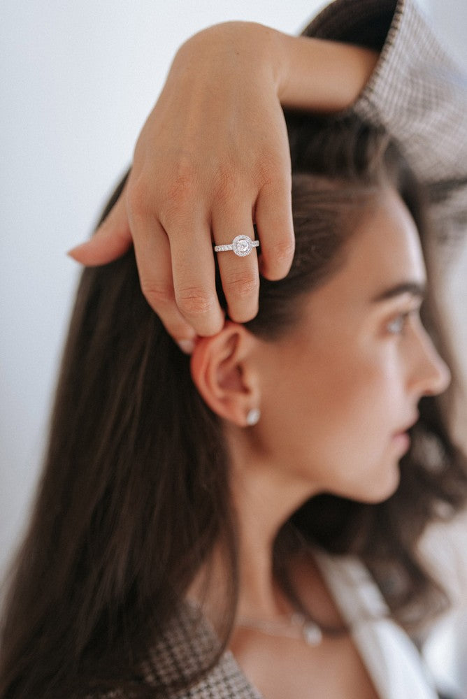 Anillo Emma royal 1,00 crt. oro blanco