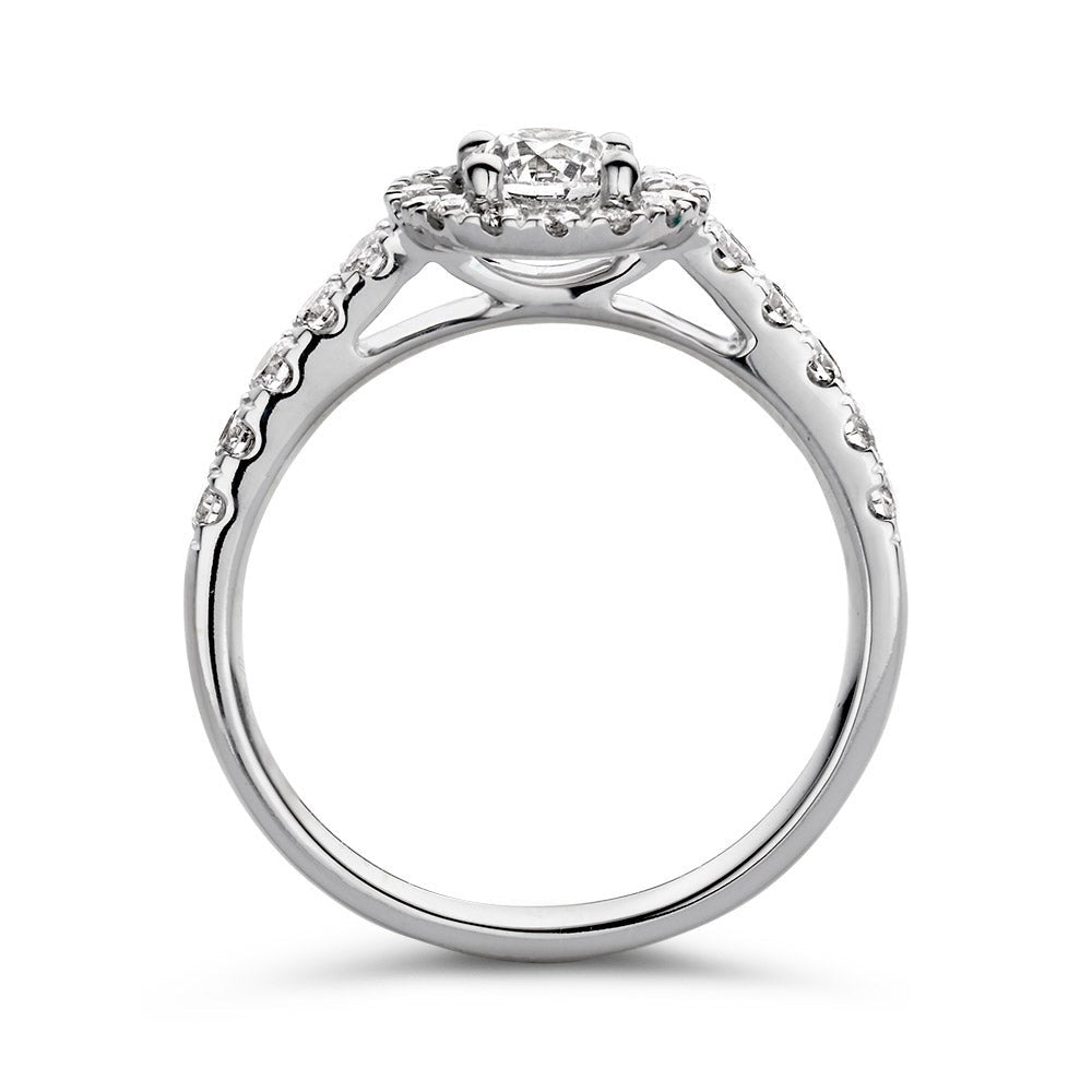 Ring Emma royal 1,00 crt. witgoud