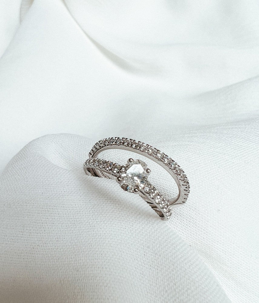 Anillo Franky Royal 0,75 crt. oro blanco