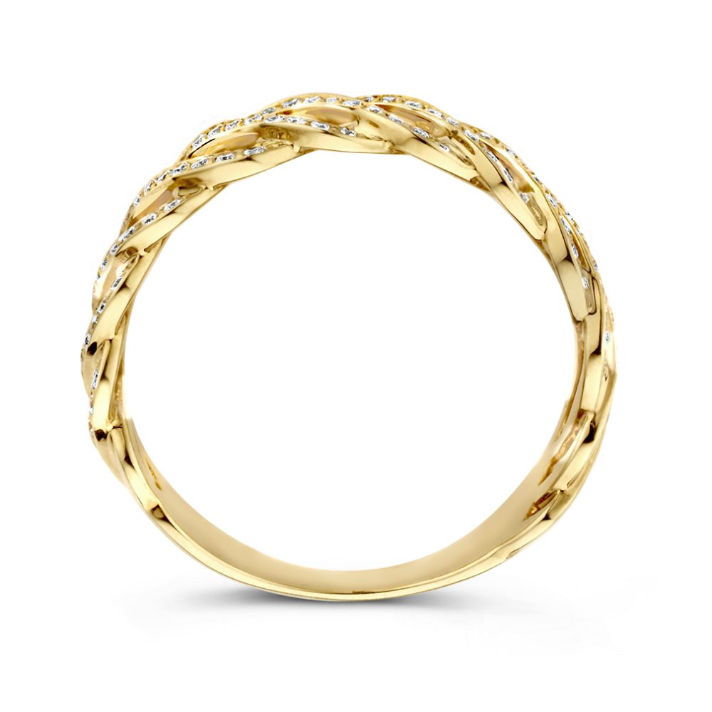 Anillo de oro amarillo con diamante brillante de 0,35 ct – 14 quilates, calidad H/SI-1, anillo de mujer refinado