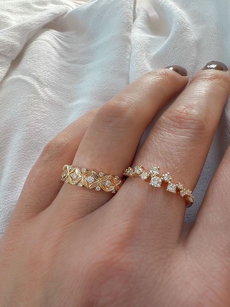 Anillo de mujer juguetón de oro amarillo con diamantes de 0,37 ct – 14 quilates, calidad H/SI-1, anillo de mujer refinado