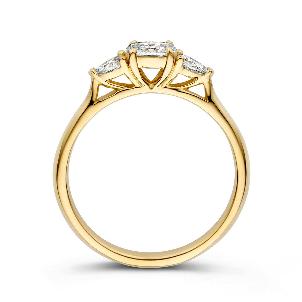 Anillo oro amarillo diamante 0.50 crt.