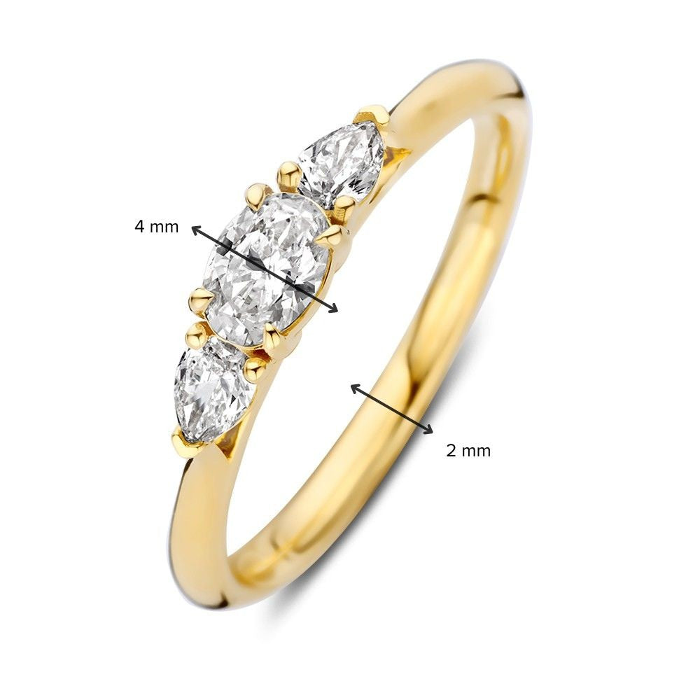 Anillo oro amarillo diamante 0.50 crt.