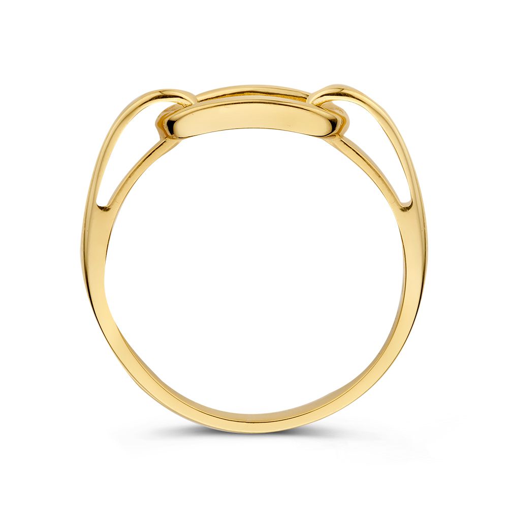 Anillo de oro amarillo con eslabones conectados – Elegante y atemporal