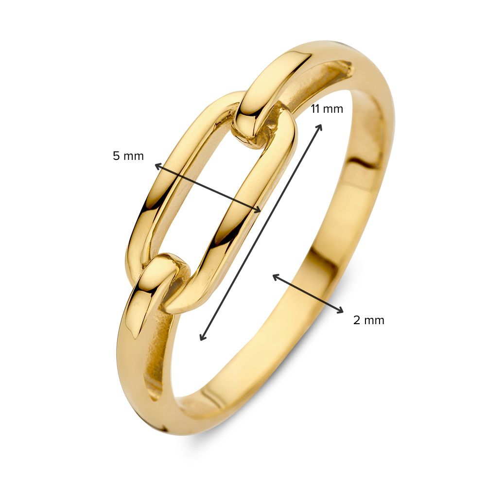 Anillo de oro amarillo con eslabones conectados – Elegante y atemporal