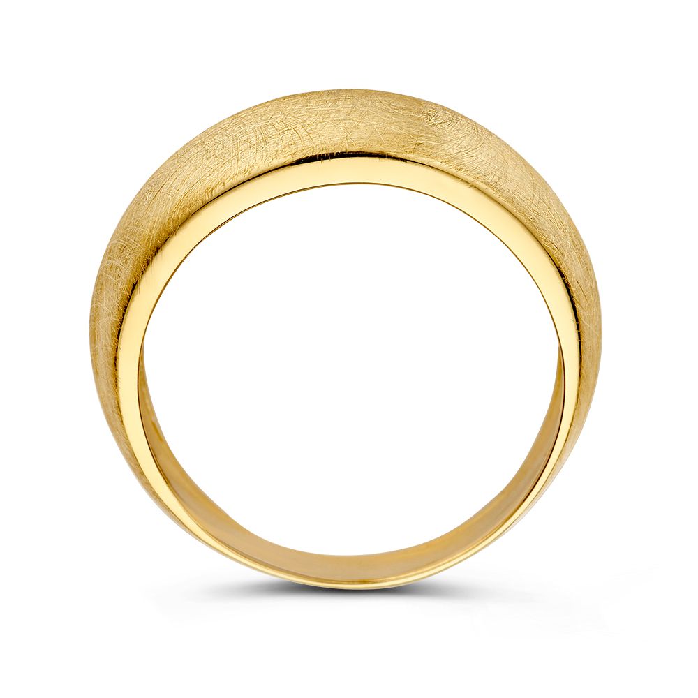 Anillo de declaración de 14 quilates – Oro amarillo con diseño mate y pulido, 10 mm de ancho, sin piedras preciosas