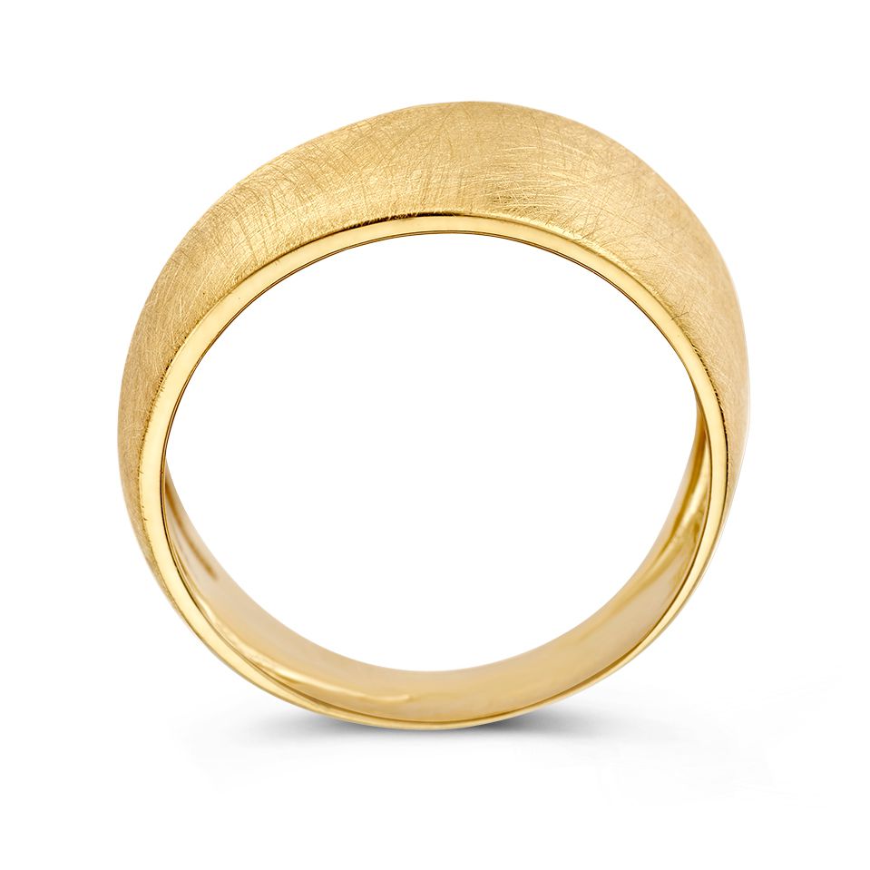 Anillo de lujo en oro amarillo con bandas contrastantes – 14 quilates, atractivo para de mujer