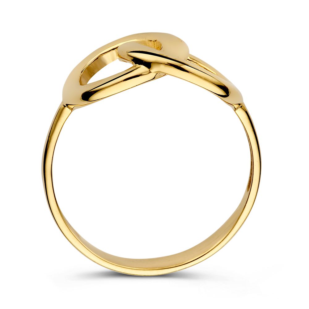 Anillo de oro amarillo con eslabones conectados – 14 quilates, estilo minimalista elegante