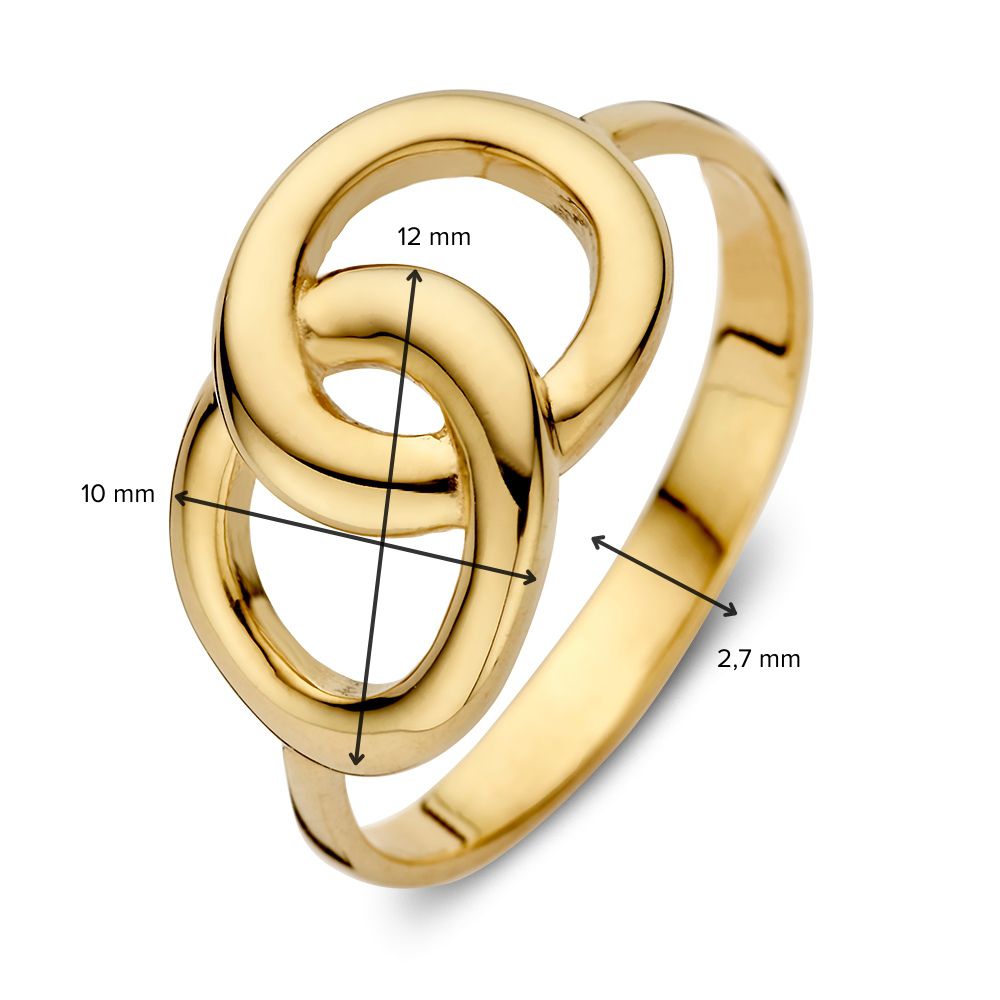 Anillo de oro amarillo con eslabones conectados – 14 quilates, estilo minimalista elegante