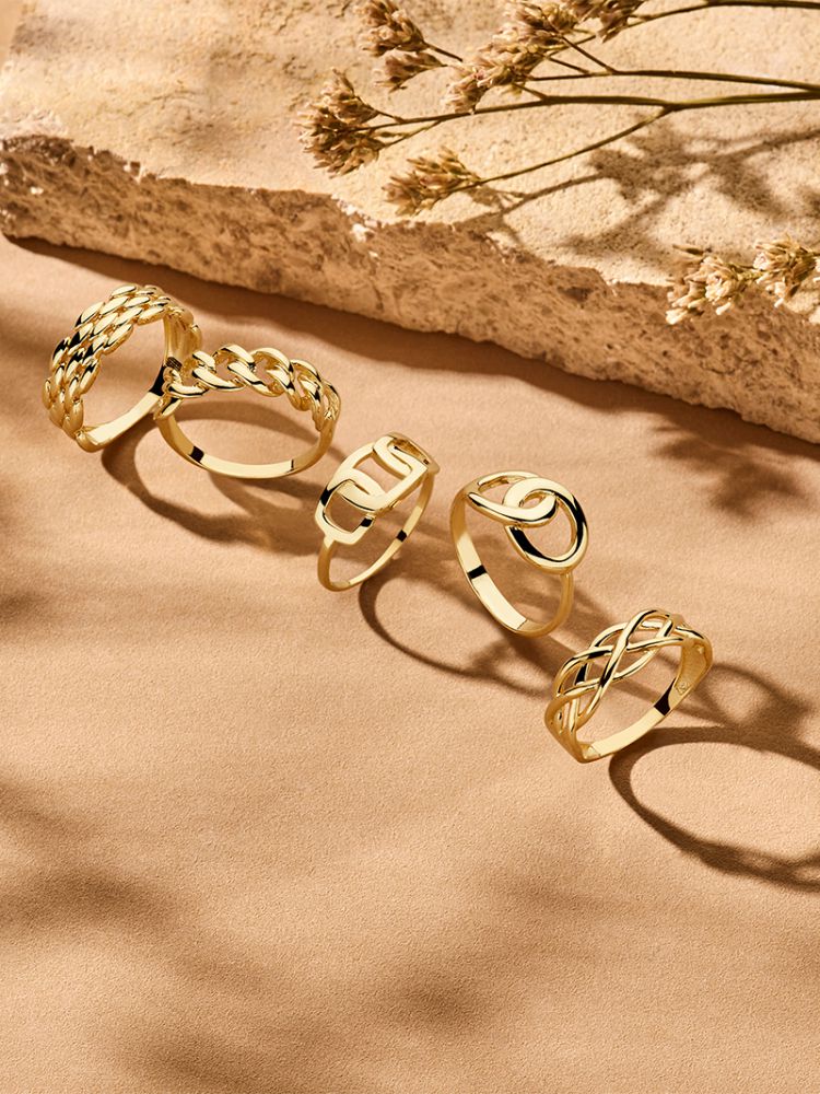 Anillo de eslabones – 14 quilates oro amarillo – Elegante y atemporal – Van der Kooij