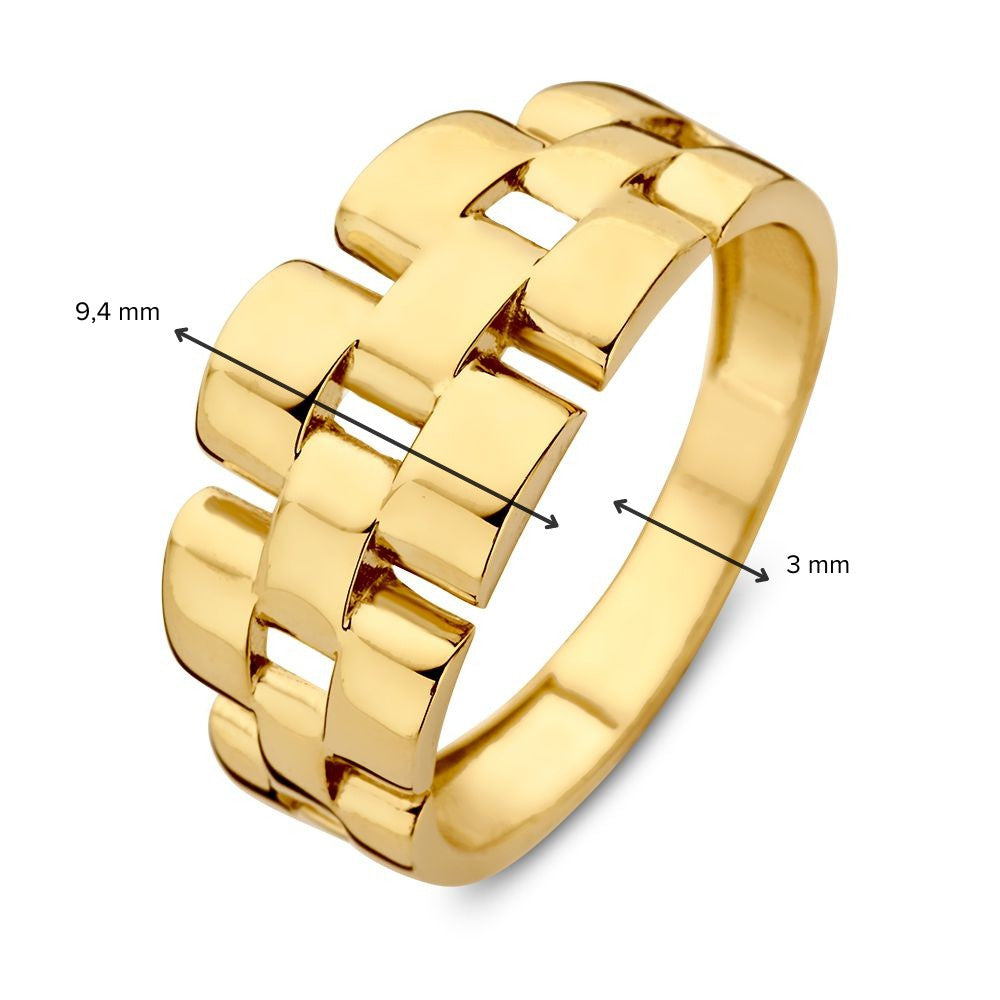 Anillo de oro amarillo con eslabones de Rolex - 14 quilates de oro | Van der Kooij