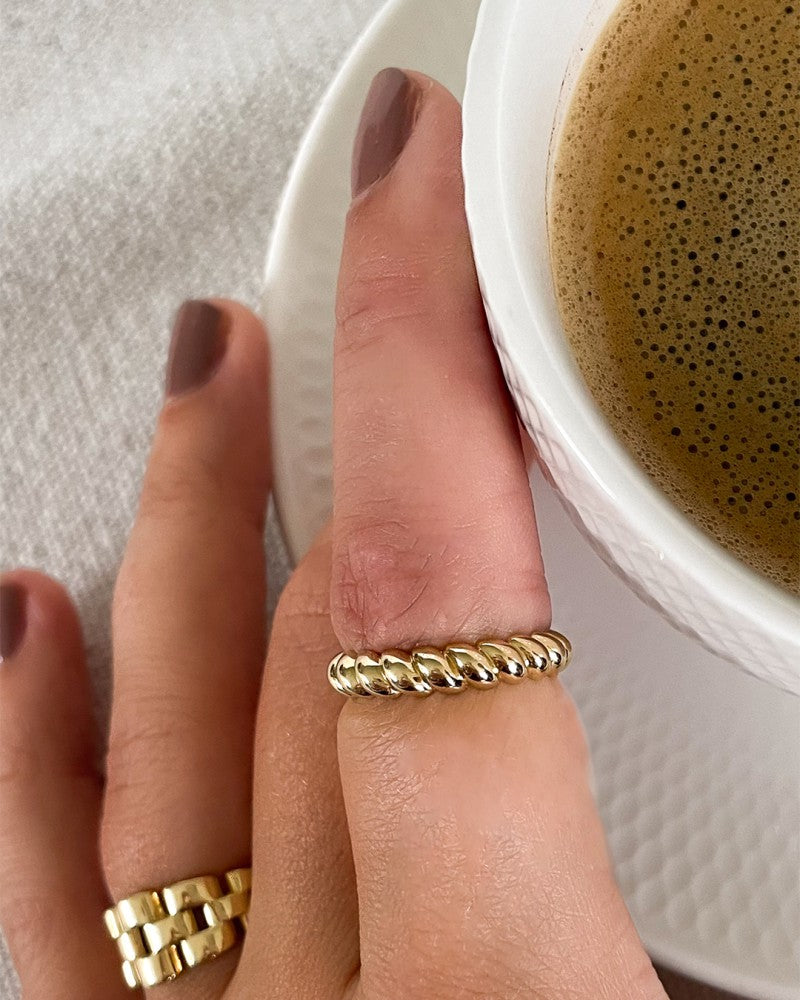 Anillo de oro amarillo con eslabones de Rolex - 14 quilates de oro | Van der Kooij