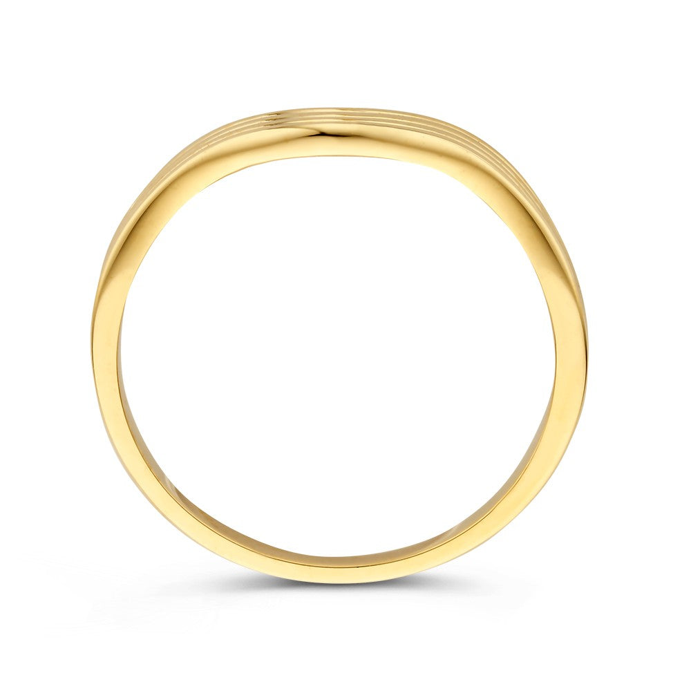 Anillo de oro con banda ondulada – 14kt oro amarillo, 5.5 mm de ancho, 2.4 gramos