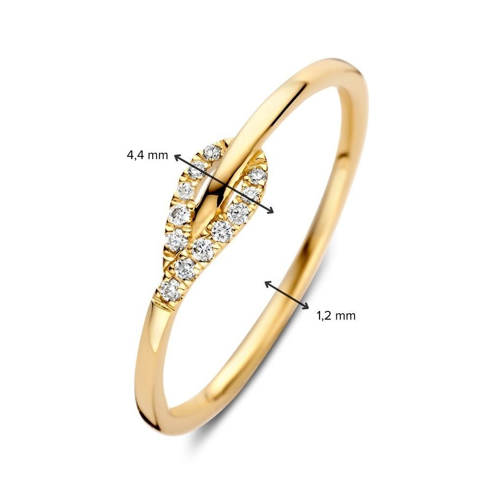 Anillo oro amarillo brillante 0.06 crt.