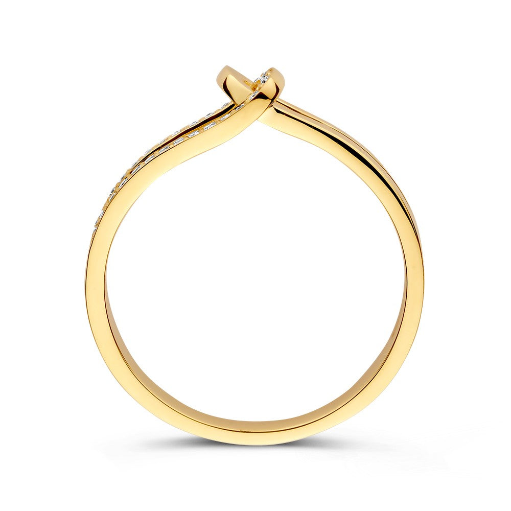 Refinada Anillo de Oro Amarillo con Diamante, Sutil Lujo 0.08 crt.