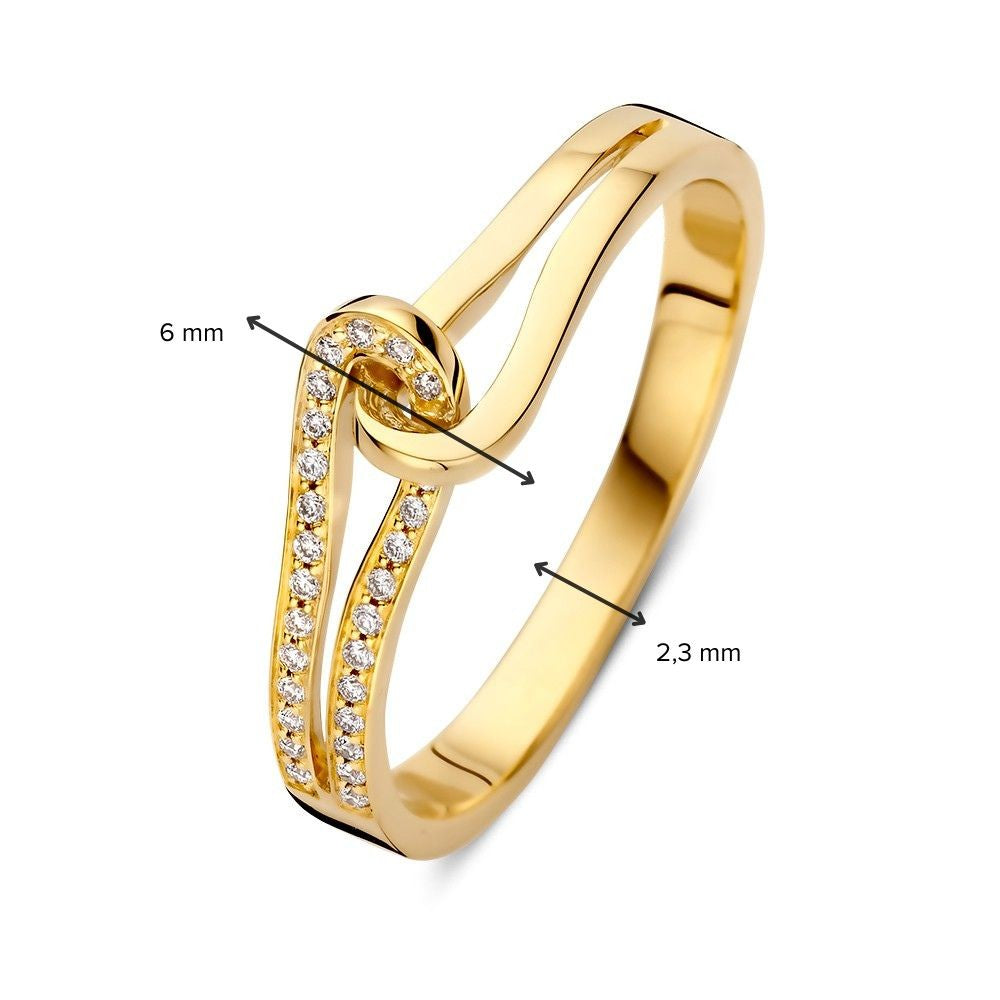 Refinada Anillo de Oro Amarillo con Diamante, Sutil Lujo 0.08 crt.