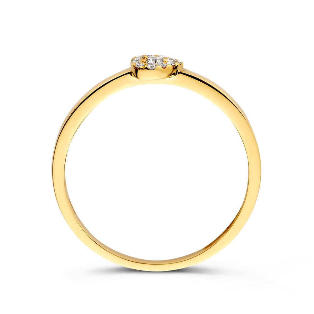 Anillo de oro amarillo elegante con diamante - Elegancia atemporal 0.08 crt.