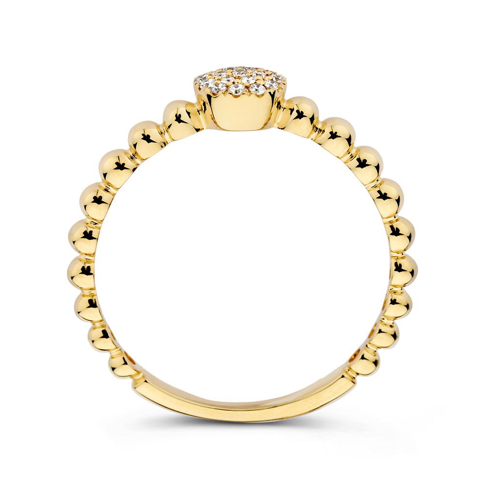 Anillo de oro amarillo con diamante en el centro – Lujo sutil 0.09 crt.