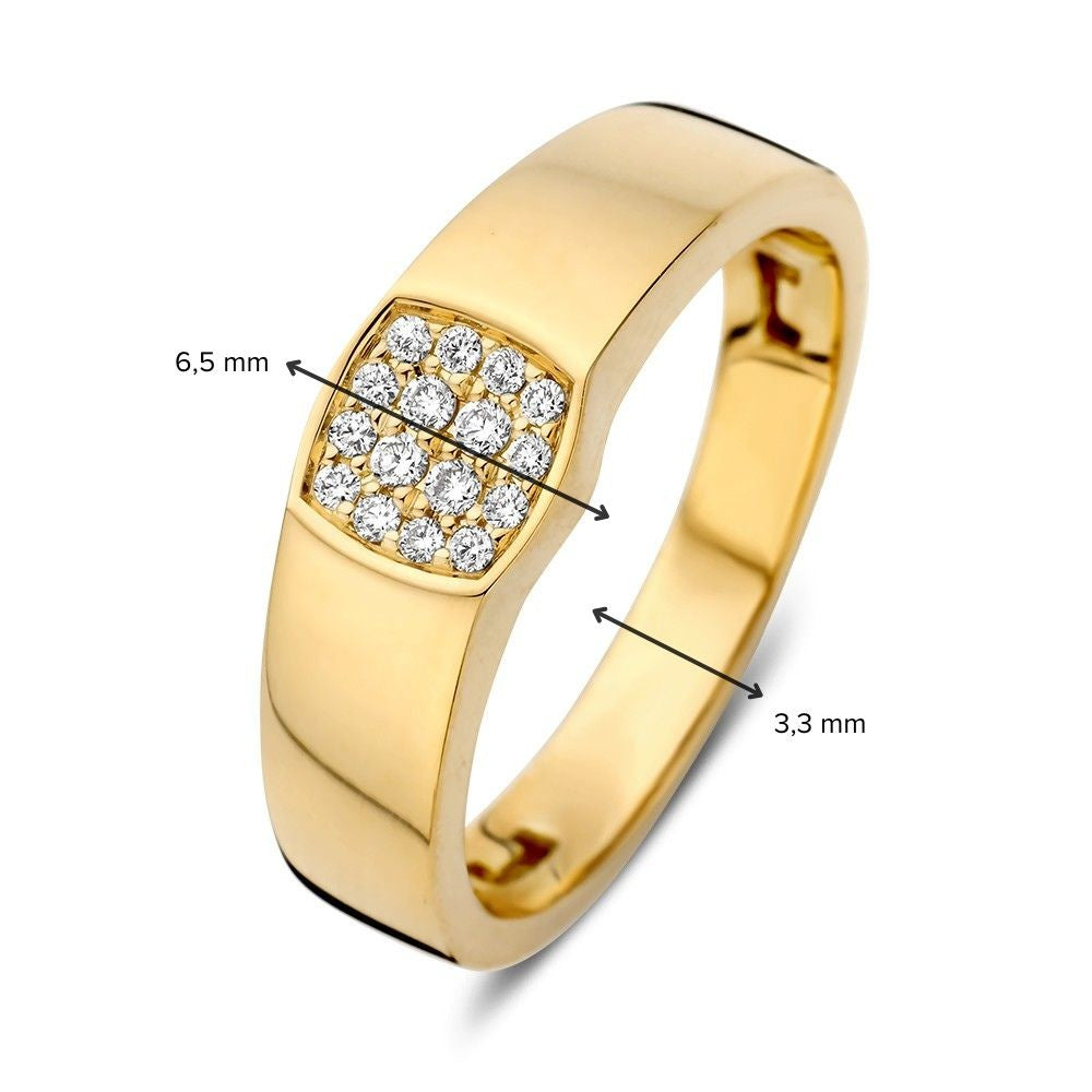 Anillo oro amarillo brillante 0.12 crt.